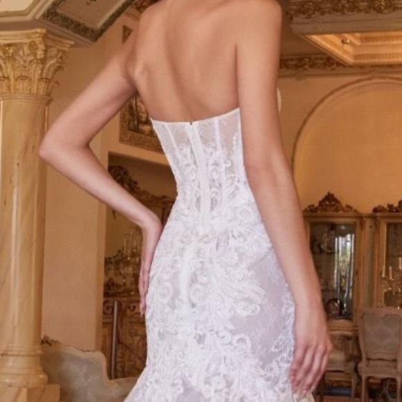 NEW WHITE WEDDING BRIDAL Sweetheart Neck Mermaid Shape Prom Dress CD928 - Picture 2 of 10